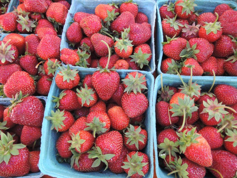 Strawberries are plentiful now, ranging in price from $5 to $8 per quart at various farmers' markets