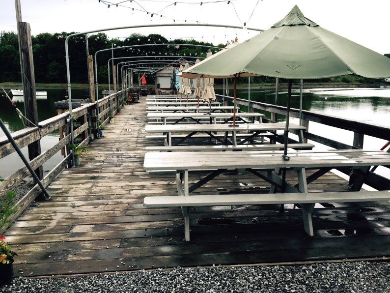 On a misty, cloudy Saturday, the Slipway dock is closed 