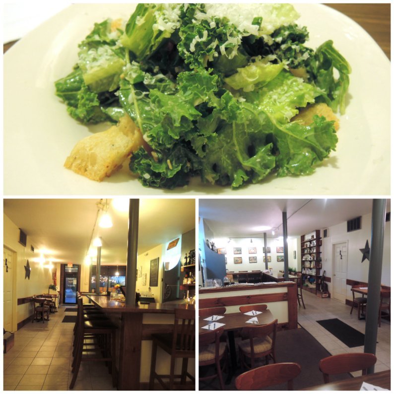 Caesar salad; the dining room at Abilene