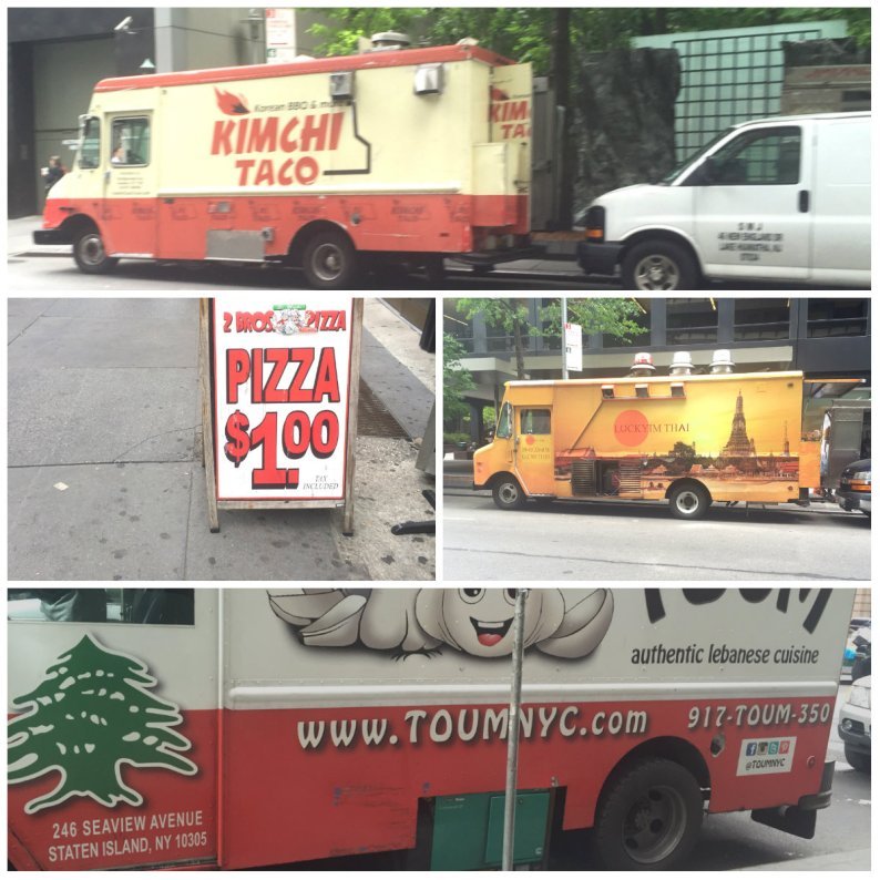 On West 46th Street the food trucks are an international lineup