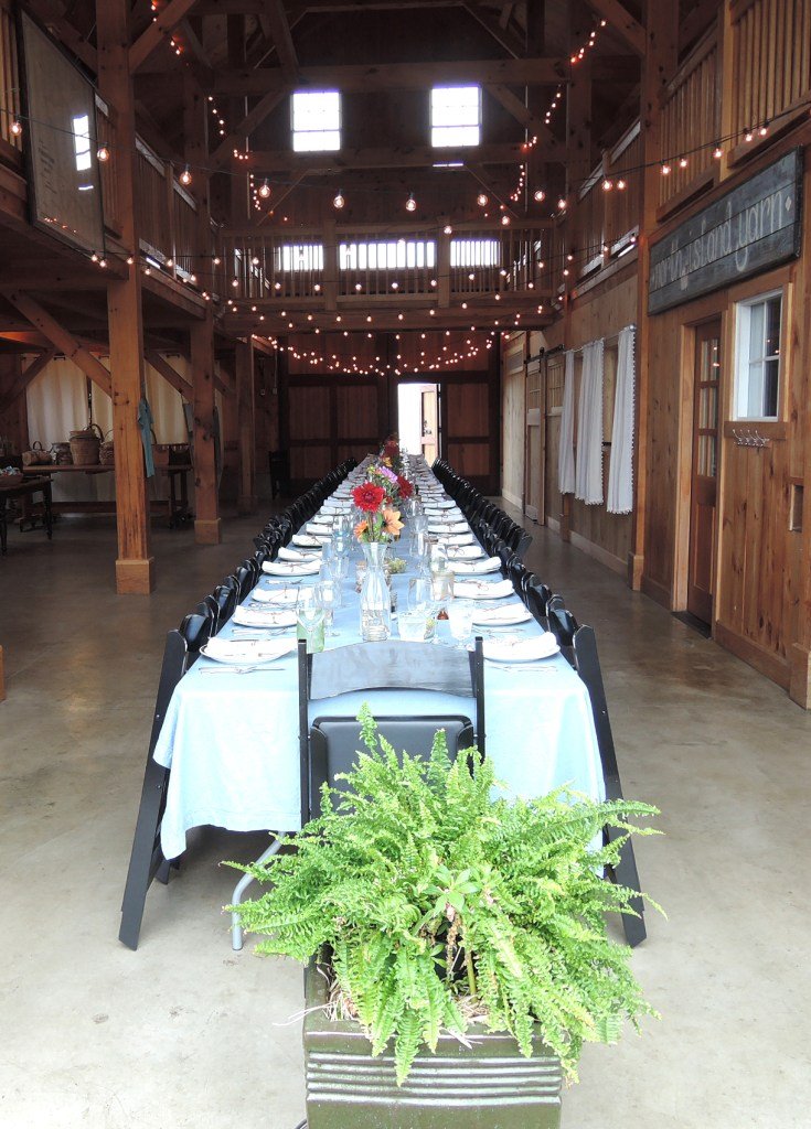 The farm table is set for some 60 diners at Turner Farm