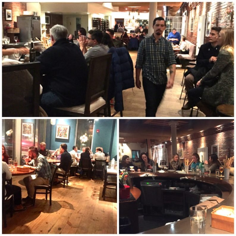 The three dining area: rear dining room, the great circular bar area and the side dining room facing the crudo station are  intimate and comfortable